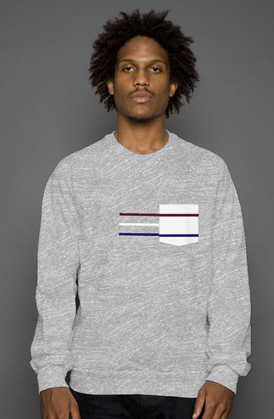 Abstract Americana Grey Pullover